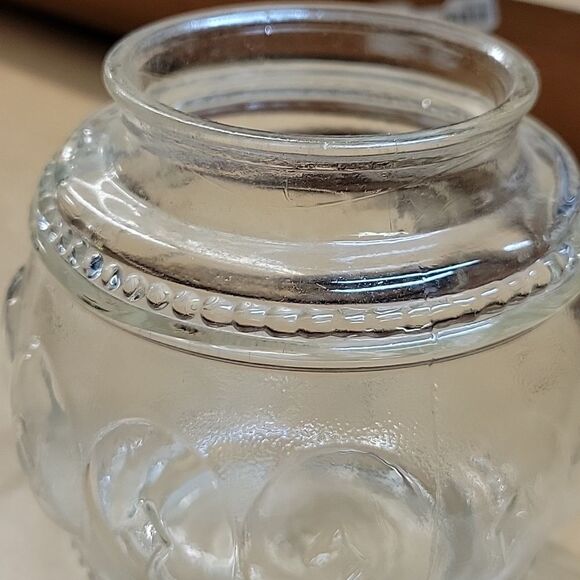 Vtg Ceiling Light Fixture Glass SHADE Diamond & Beaded Bathroom Hallway 5 1/2" - Picture 3 of 7